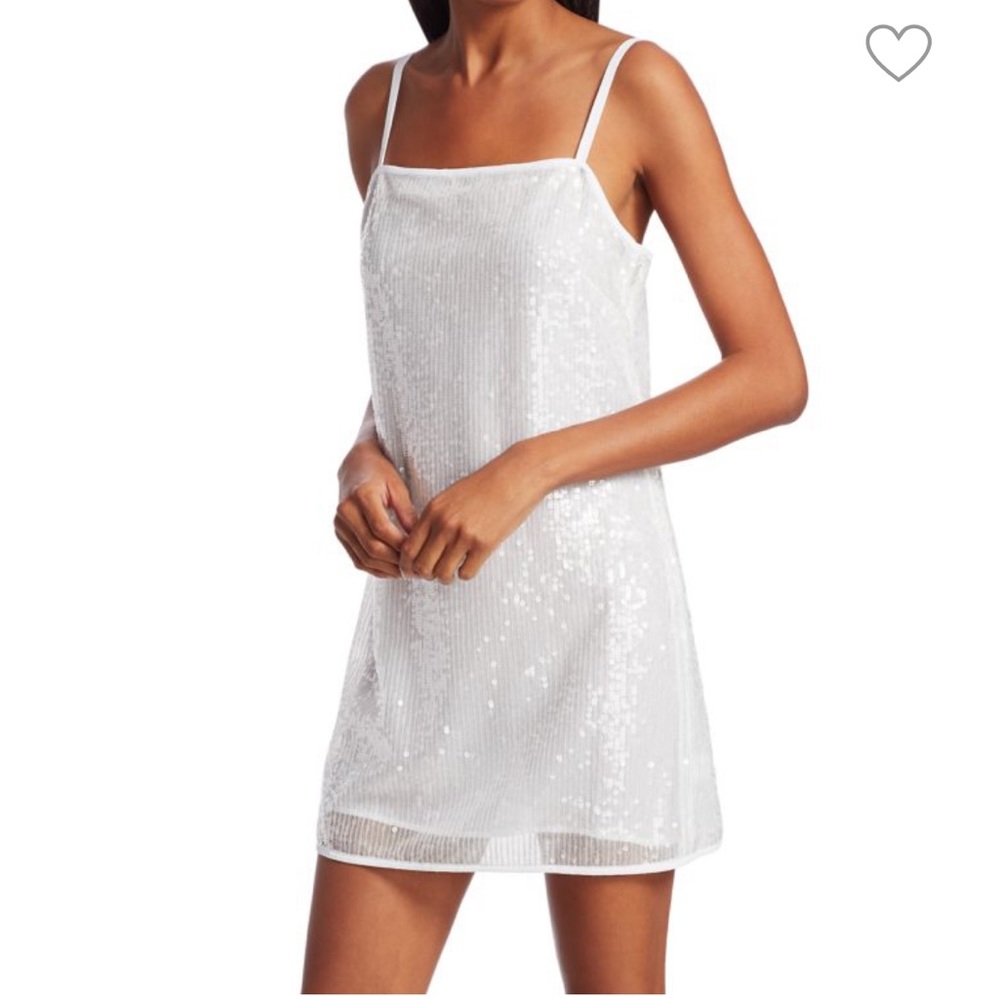 NWT Staud white sequin minidress size 4